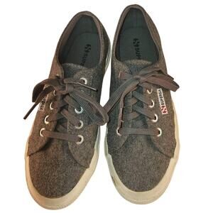 SUPERGA Tie Gray-Wool Girl's Sneakers